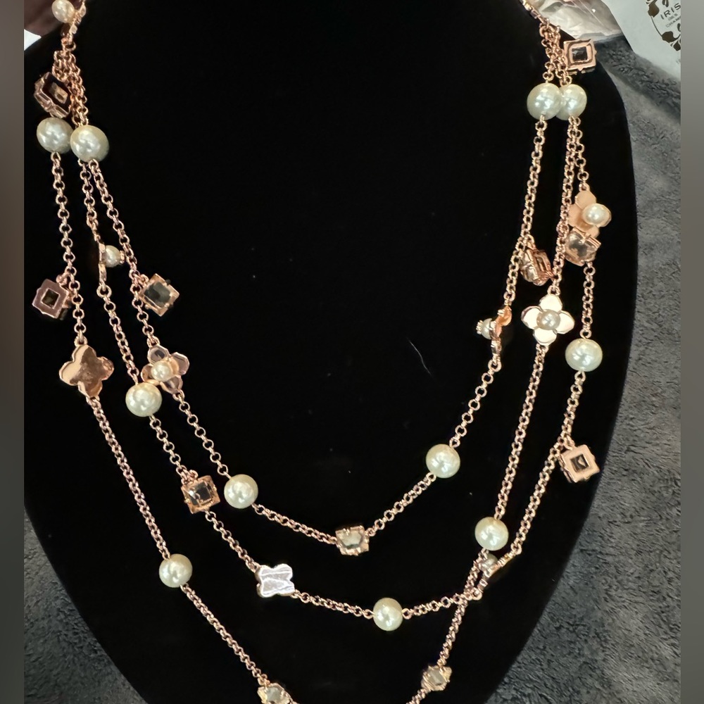 Authentic Tori Burch Three Tiered Necklace